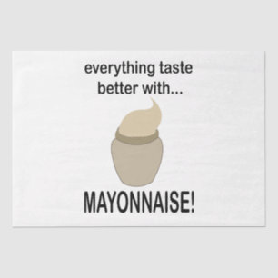 Mayonaise saus eten Grappige mayonaise Tissuepapier