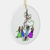Maypole Dancers Keramisch Ornament (Rechts)