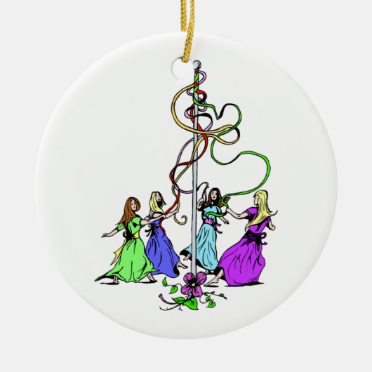 Maypole Dancers Keramisch Ornament (Voorkant)