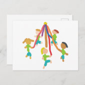 Maypole Dancing Briefkaart (Voorkant / Achterkant)