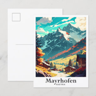 Mayrhofen Oostenrijk Kunst Vintage Reizen Illustra Briefkaart