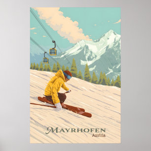 Mayrhofen Oostenrijk Skigebied Reisposter Poster