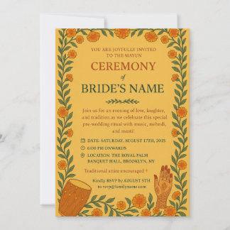 Mayun Sangeet Invite Kaart