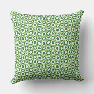 Maz Abstract Teardrops Green White Apple Green Kussen
