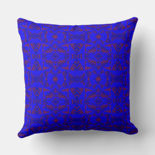 Maz Abstract Zebra Mozaïek - Blauw Rood Kussen