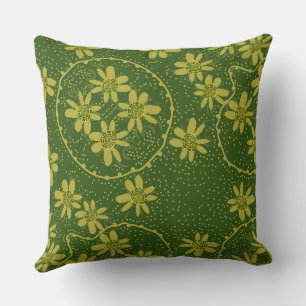 Maz Bloemen Bubbels Polka Dot Groene Olijf Kussen