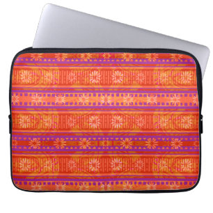 MAZ Bloemgestreept Geribd Breipatroon 245 Laptop Sleeve
