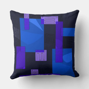 Maz Egyptische collage - Indigo Blauw Lila Kussen
