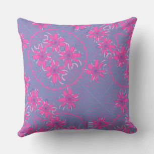 Maz Floral Bubbles Polka Dot Periwinkle Fuchsia Kussen