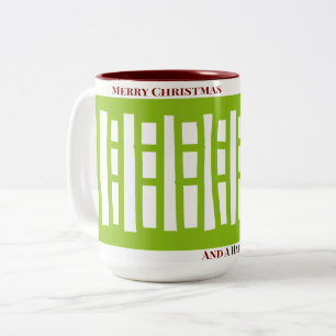 MAZ Gestreept Geribd Breipatroon 079 Kerstmis Tweekleurige Koffiemok