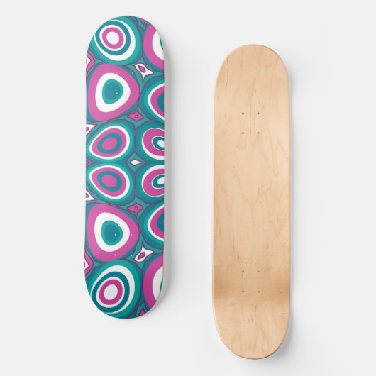 Maz Psychedelic Eggs - Magenta Wit Blauwgroen Skateboard (Voorkant)