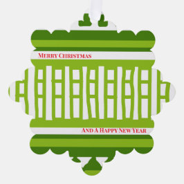 MAZ Striped Ribbed Knitting Pattern 079 Christmas Ornament Kaart