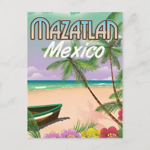 Mazatlan Beach Mexico Beach reisposter Briefkaart