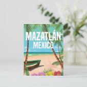 Mazatlán Mexico -  strandreisposter Briefkaart (Staand voorkant)