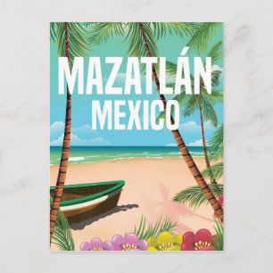Mazatlán Mexico Vintage strand reisposter Briefkaart