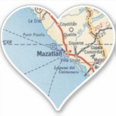 Mazatlan MX  kaart Sticker (Voorkant)