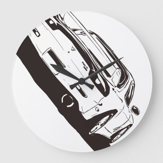 MAZDA FD3S RX-7 (リア)線画イラスト 壁掛け時計 GROTE KLOK (Voorkant)