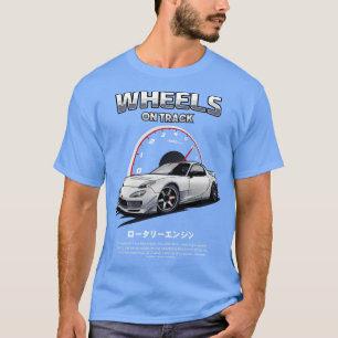 Mazda RX7 wielen op het spoor T-shirt