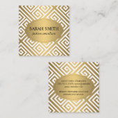 Maze Pattern/Golden Luxe Vierkante Visitekaartje (Voorkant / Achterkant)