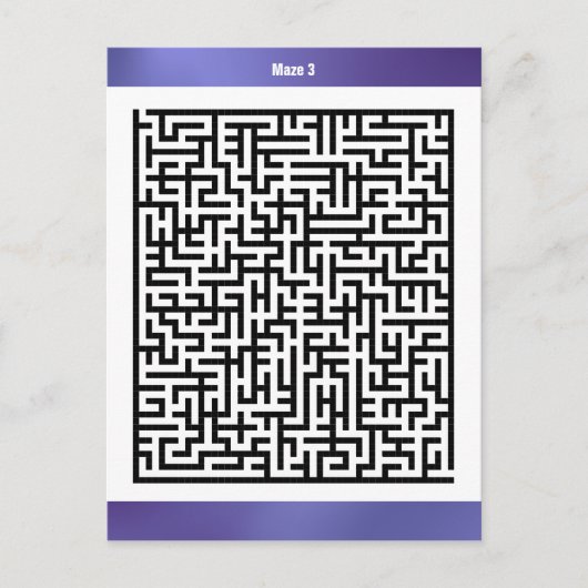 Maze Puzzel Drie Paarse | Activiteit Kaarten (Voorkant)