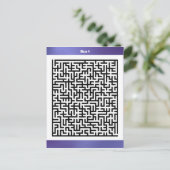 Maze Puzzel Vier Paarse | Activiteit Kaarten (Staand voorkant)
