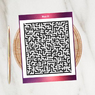 Maze Puzzle 22 Red   ActiviteitenKaarten Briefkaart