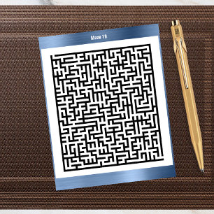 Maze Puzzle Nineteen Blue ActiviteitenKaarten Briefkaart