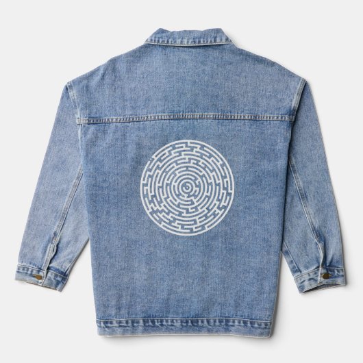 Maze Puzzle Riddle Denim Jas Denim Jacket (Achterkant)