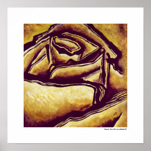 Maze rose jaune Abstrait Floral MC Belkadi Poster