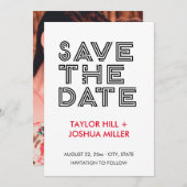 Maze Typografie Foto Opslaan van de datum Aankondiging (Voorkant / Achterkant)