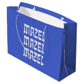 Mazel Mazel Mazel Célébration Grand Sac Cadeau (Dos Angle)