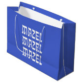 Mazel Mazel Mazel Célébration Grand Sac Cadeau (Devant Angle)