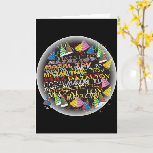 mazel tofs kaart (Gele Bloem)