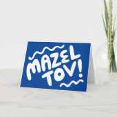 MAZEL TOV BAR BAT MITZVAH Aanpasbaar Modern Blauw Kaart (Voorkant)