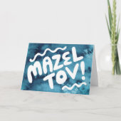 MAZEL TOV BAR BAT MITZVAH WATERVERF KAART (Voorkant)