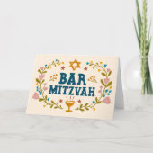 MAZEL TOV BAr MITZVAH Joodse Hand-getrokken Custom Kaart (Voorkant)