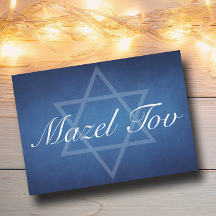 Mazel Tov Blue Star van David Bar Mitzvah Kaart
