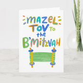 Mazel Tov B'Mitzvah Kaart (Voorkant)