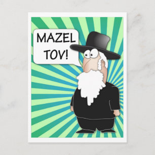 Mazel Tov Briefkaart - Joodse rabbijn