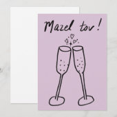 Mazel Tov Bruiloft Champagne Proost Schets Doodle (Voorkant / Achterkant)