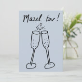 Mazel Tov Bruiloft Champagne Proost Schets Doodle (Staand voorkant)