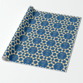 Mazel Tov Custom Groet Ster van David Pattern Cadeaupapier (Uitgerold)