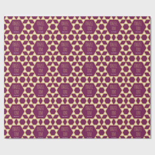 Mazel Tov Custom Groet Ster van David Pattern Cadeaupapier (Vlak)