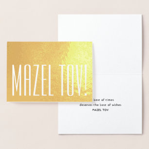 Mazel Tov! Elegante Minimalistische Typografie Vou Folie Kaarten