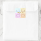 Mazel Tov/Good Luck Vierkante Sticker (Tas)