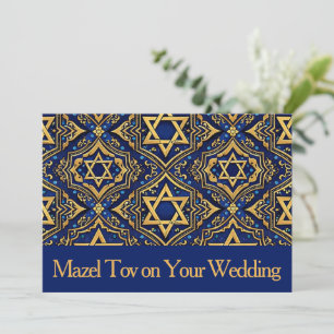 Mazel Tov Kaart voor Trouwdag, Davidster Blauw