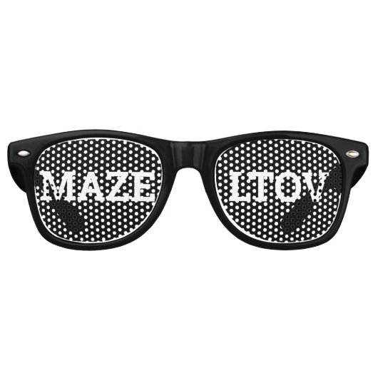 MAZEL TOV retro Shades / Fun Party Sunbribril Retro Zonnebril (Voorkant)