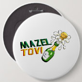 Mazel Tov Ronde Button 6,0 Cm (Voorkant /achterkant)