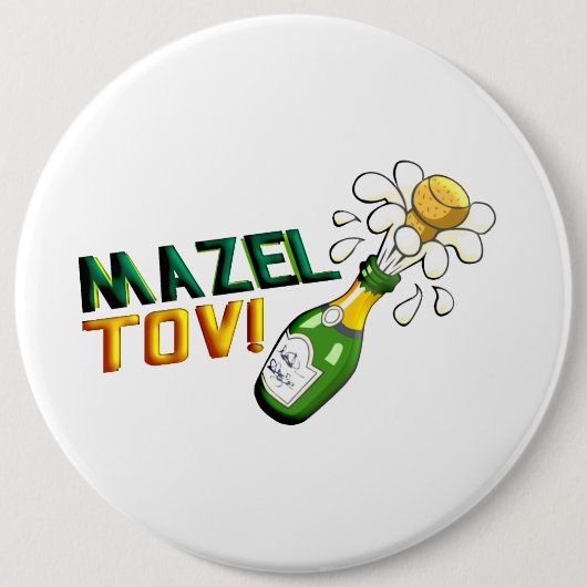 Mazel Tov Ronde Button 6,0 Cm (Voorkant)
