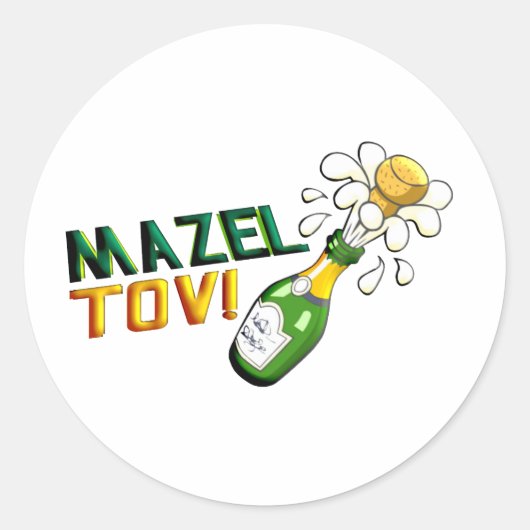 Mazel Tov Ronde Sticker (Voorkant)